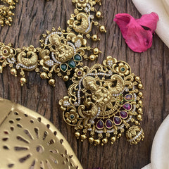 Vriksham Gold Look Alike Lakshmi Short Neckpiece-Gold Bead-G16459