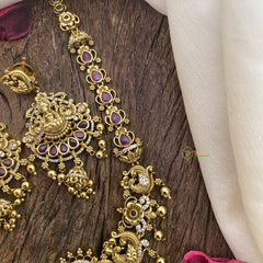 Vriksham Gold Look Alike Lakshmi Short Neckpiece-Gold Bead-G16459