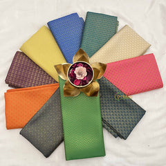 Vriksham Navratri Gift-Multicolor Unstitched Brocade & Zigzag Line Blouse Bits-Set Of 10-VS4804