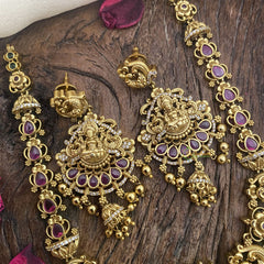 Vriksham Gold Look Alike Lakshmi Short Neckpiece-Gold Bead-G16459