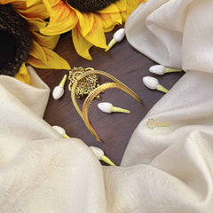 Vriksham Ad Stone Lakshmi Kids Vangi -Temple Armlet-Green Bead-G21020