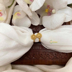 Vriksham Gold Finish Floral Adjustable Toe Rings-G21644