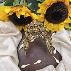 Vriksham Lakshmi Floral design Vangi / Armlets-Green Red- Jhumka-G20989