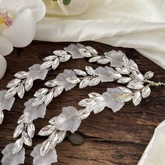 Crystal 3 Layer Veni-Hair Accessories-Leaf-H786