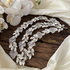 Crystal 3 Layer Veni-Hair Accessories-Leaf-H786