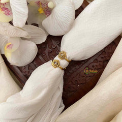 Vriksham Classic Gold White Rose Design Adjustable Toe Rings-G21658