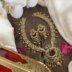 Vriksham Exquisite AD Stone Gold Look Short Neckpiece-Gold Bead-G16460