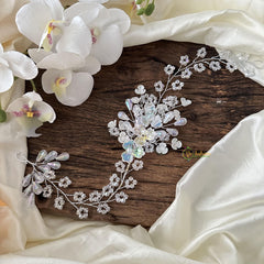 Crystal Pearl Tiara Vine-Hair Accessories-H791