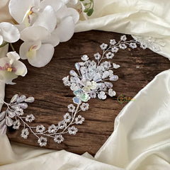 Crystal Pearl Tiara Vine-Hair Accessories-H791