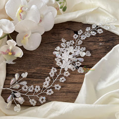 Crystal Pearl Tiara Vine-Hair Accessories-H792