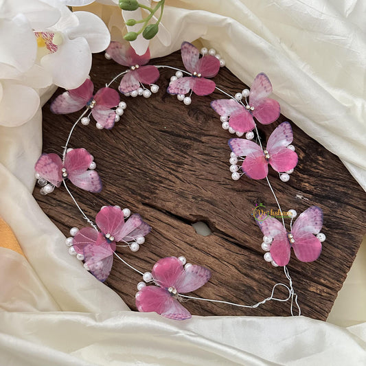 Pink Butterfly with Beads Hair Accessories-H638