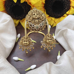 Vriksham Ad Stone Three Lakshmi Floral Vangi /Armlet-Golden Bead-G20994