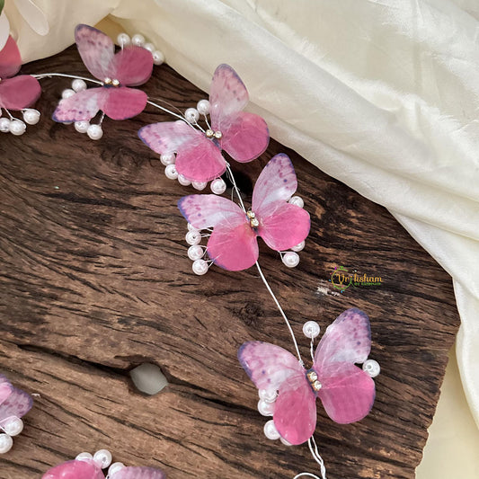 Pink Butterfly with Beads Hair Accessories-H638