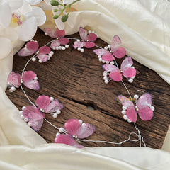 Pink Butterfly with Beads Hair Accessories-H638