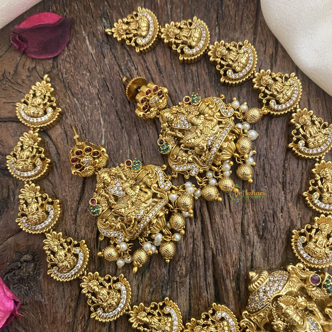 Vriksham Exquisite Lakshmi Pendant Short Neckpiece-G16440