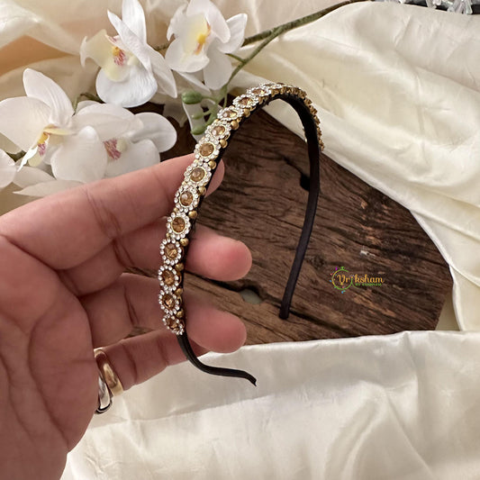 Gold Ad Stone Head Band-Hair Accessories-H820