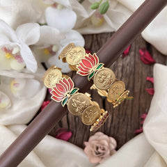 Vriksham Elegant Lakshmi Coin With Lotus Style Bangles-G20986
