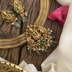 Vriksham Premium Lakshmi Addigai-Green-Green Bead-G16431