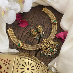 Vriksham Premium Lakshmi Addigai-Green-Green Bead-G16431