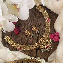 Vriksham Premium Lakshmi Addigai-Red-Green Bead-G16434