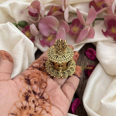 Vriksham Temple Inspired Ram Parivar Idol Gold Kumkum Box-G20275