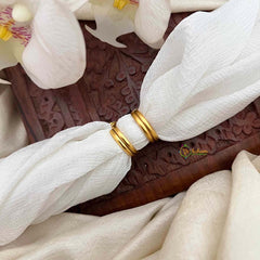 Vriksham Antique Matte Gold Sunburst Green Adjustable Toe Rings-G21654