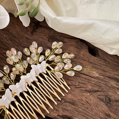 Stylish Comb Hair Clip with Crystal Pearls-Hair Accessories-H808