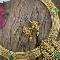 Vriksham Premium Lakshmi Addigai-Green-Gold Bead-G16432