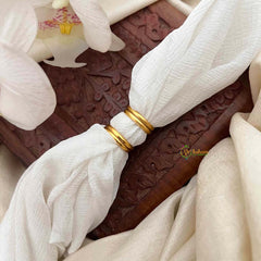 Vriksham Antique Matte Gold Sunburst White Adjustable Toe Rings-G21653