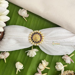 Vriksham Precious Kemp Finger Ring-White Red-Pearl-G18528