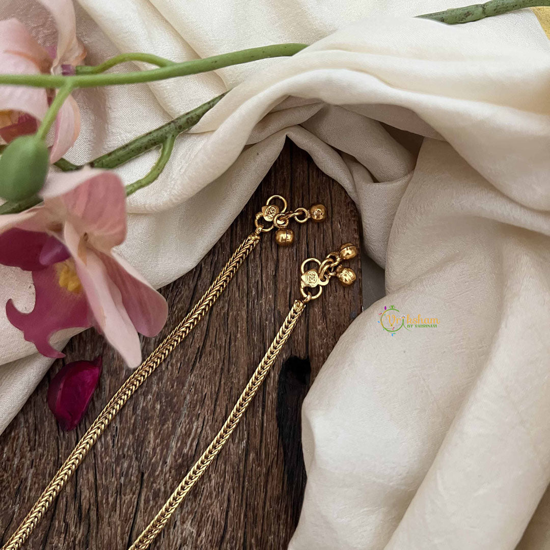 Vriksham Elegant Gold Look Alike Lotus Anklets-G20290