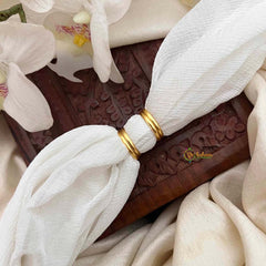 Vriksham Vintage Textured Disc Floral Green Adjustable Toe Rings-G21663