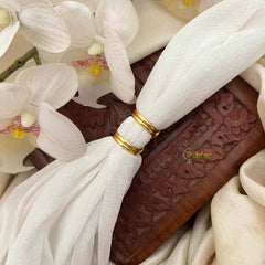 Vriksham Antique Gold Medallion Design Red Adjustable Toe Rings-G21656