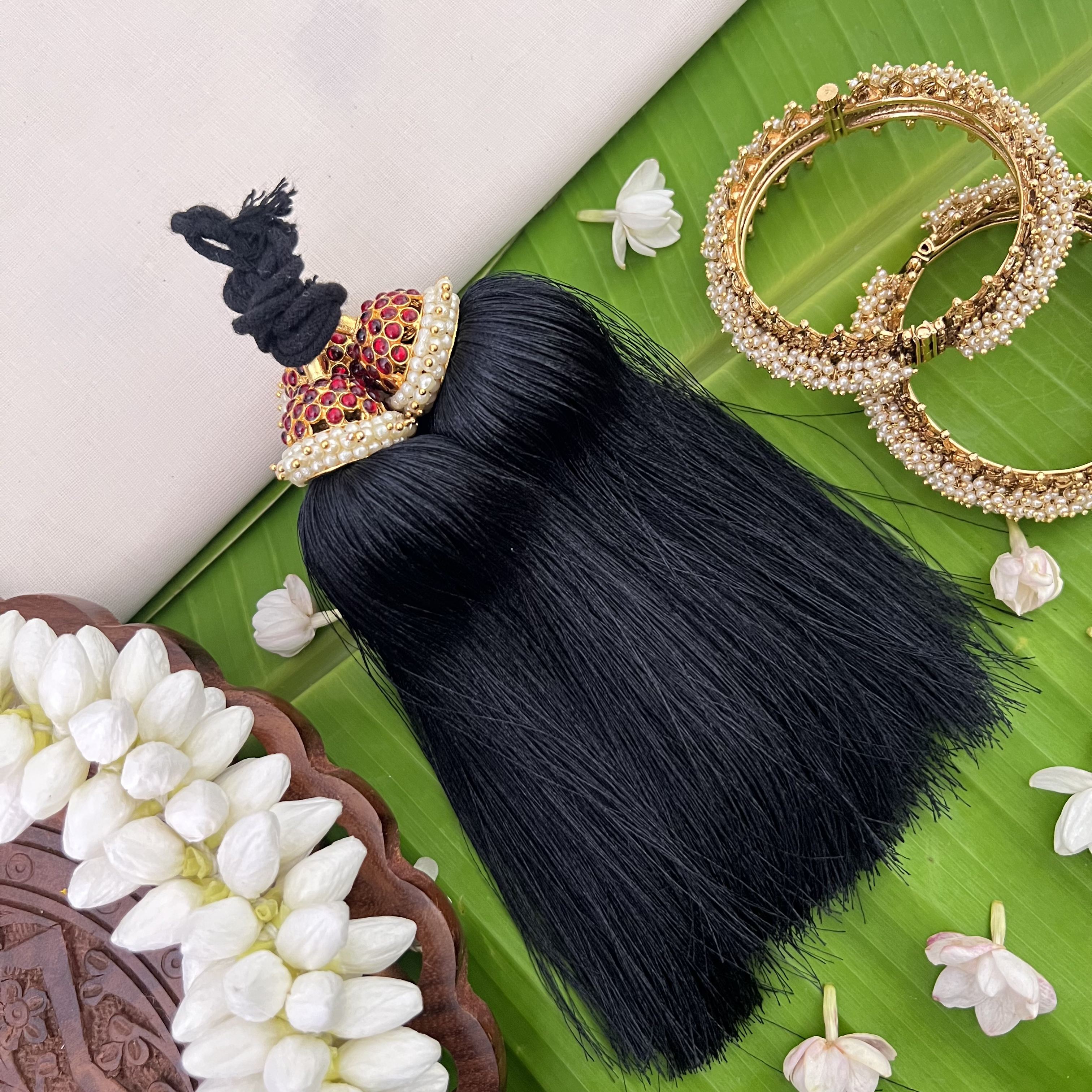 Vriksham Kemp  Style Kunjalam-Red-Pearl-G18586
