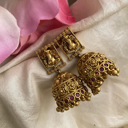 Antique Gold Look Alike Lakshmi Jhumkas-G15133