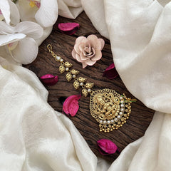 Vriksham Lakshmi & Heritage Mayura Maang Tikka-Gold Bead-G19426