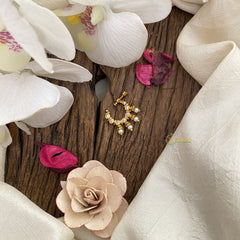 Vriksham Elegant Golden Naths/Nose pin-Pearl-White-G17430