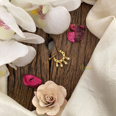Vriksham Elegant Golden Naths/Nose pin-Pearl-White-G17430