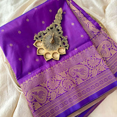 Purple Madhuri Dixit Saree - Paithani Semi Silk Saree -VS3822