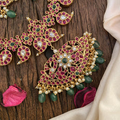 Vriksham Precious Kemp Reversible Maanga Short Neckpiece-Green Bead-G16469