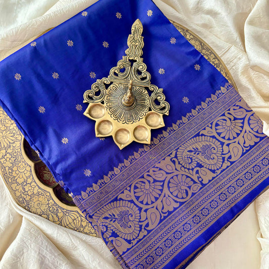 Royal Blue Madhuri Dixit Saree - Paithani Semi Silk Saree -VS3820