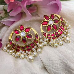 Exquisite Jadau Chandbali Danglers-Pearl-G15122