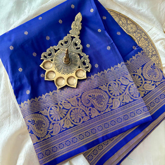 Royal Blue Madhuri Dixit Saree - Paithani Semi Silk Saree -VS3820