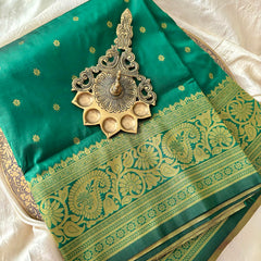 Dark Green Color Madhuri Dixit Saree - Paithani Semi Silk Saree -VS3824