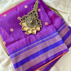 Violet Saree-Double Border-Paithani Semi Silk Saree-VS3829