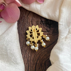 Designer Lotus Jadau Juda Pin-Pearl-G13939