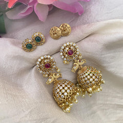 Premium Gold Alike AD Stone Interchangeable Jhumkas-G15139