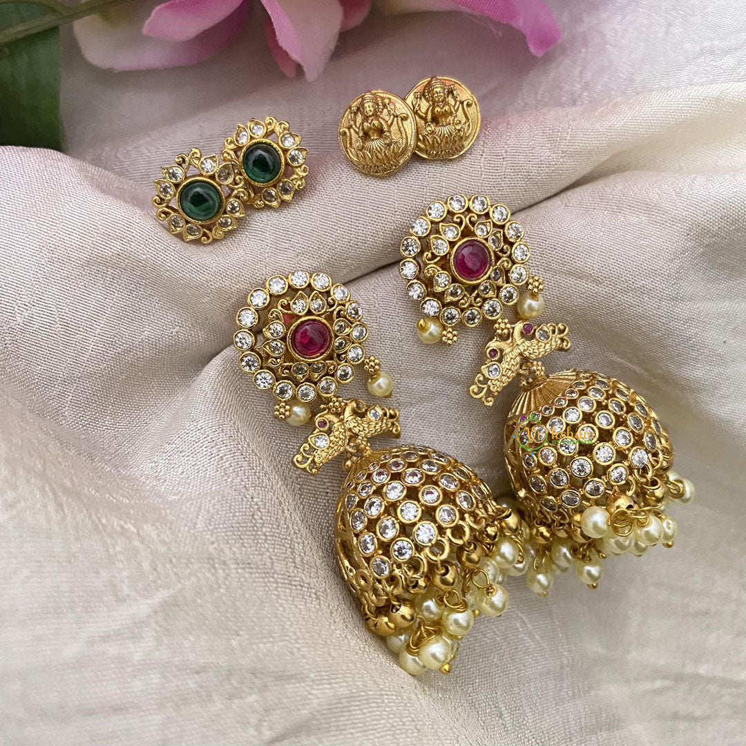 Premium Gold Alike AD Stone Interchangeable Jhumkas-G15139