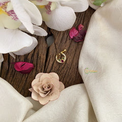 Vriksham Designer Golden Naths/Nose pin-Red Green & White-G17444