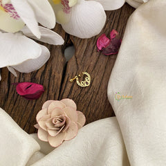 Vriksham Designer Golden Naths/Nose pin-Red Green & White-G17444